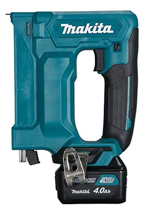 Makita ST113DSMJ Battery Stapler with Battery 10.8 V / 4.0 Ah, Short Design, Adjustable Impact Depth, with LED, Staple Width 10 mm
