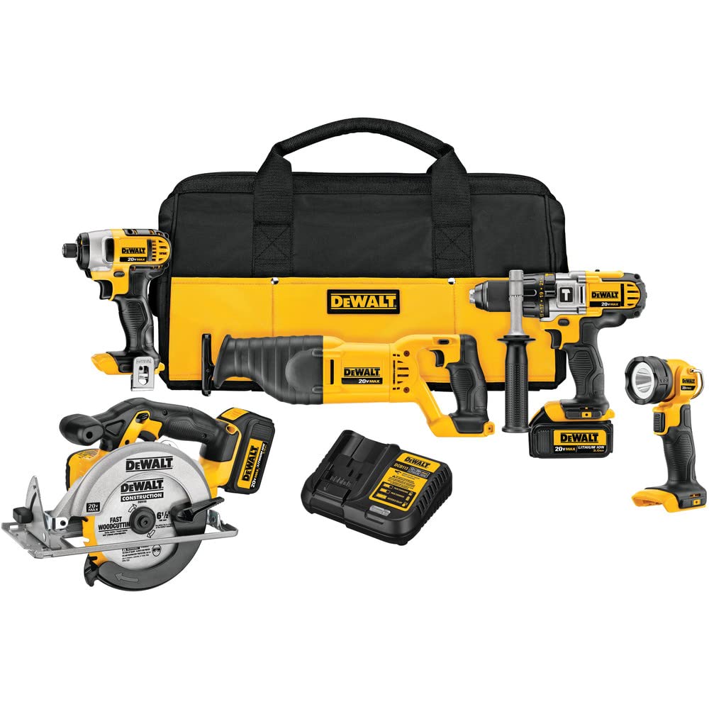 DEWALT 20V MAX Power Tool Combo Kit, Cordless Power Tool Set, 5-Tool (DCK590L2)