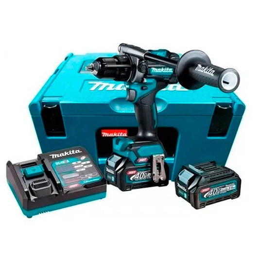 Makita HP001GD201 40V Max Li-ion XGT Brushless Combi Drill Complete with 2 x 2.5 Ah Batteries and Charger Supplied in a Makpac Case