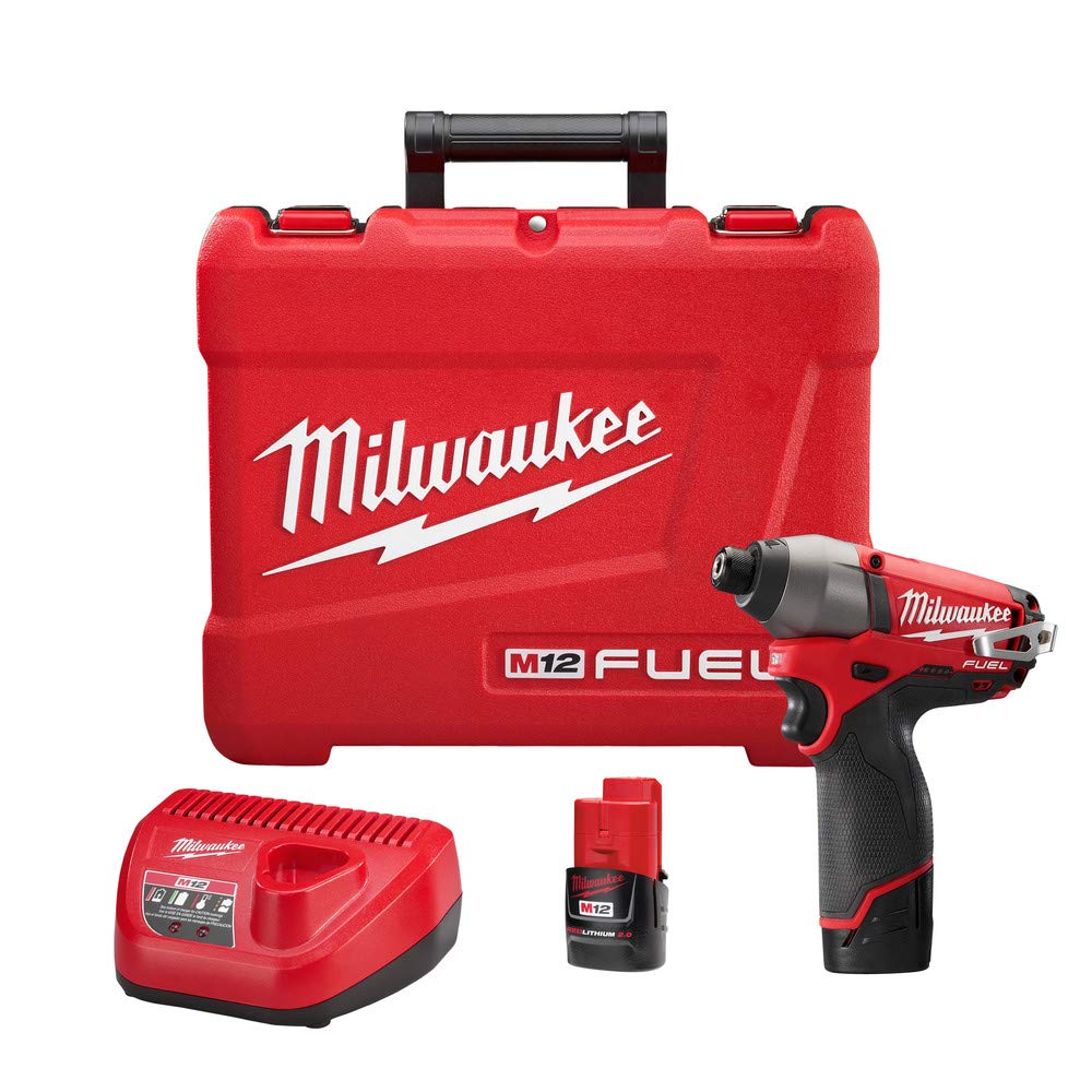 Milwaukee 2453-22 M12 Fuel 1/4 Hex Impact Driver Kit W/2 Bat