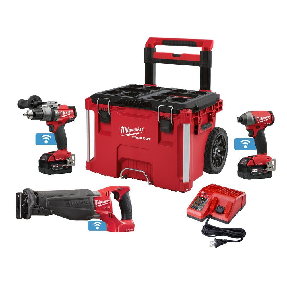Milwaukee 2796-22PO M18 Fuel with ONE-Key 18-Volt Lithium-Ion Brushless Cordless Combo Kit (3-Piece)