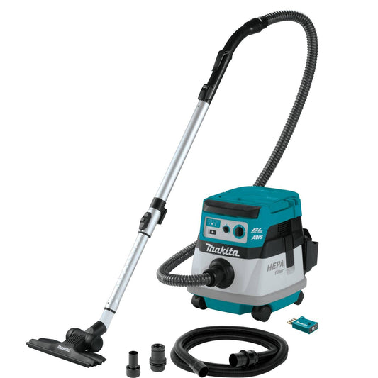 Makita XCV22ZU 36V (18V X2) LXT® Brushless 2.1 Gallon HEPA Filter Dry Dust Extractor/Vacuum, AWS®, Tool Only