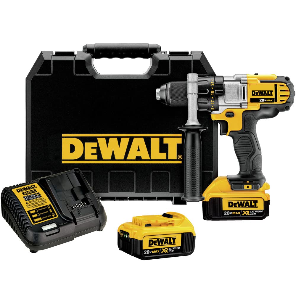 DEWALT 20V MAX Drill/Driver, 3-Speed, Premium 4.0Ah Kit (DCD980M2), Black, Medium