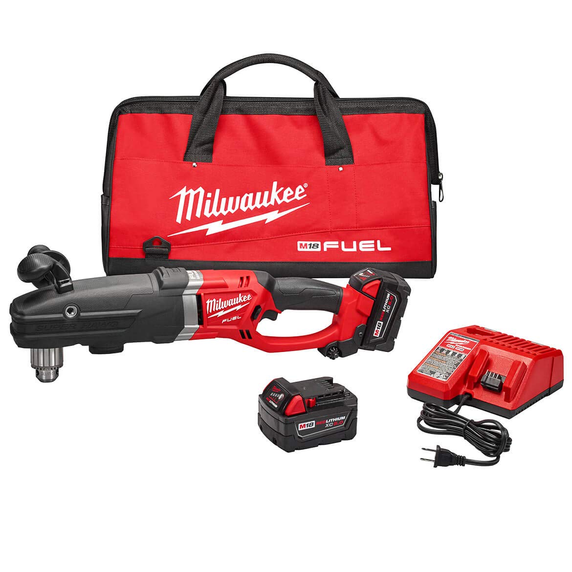Milwaukee 2709-22 M18 Fuel Super Hawg 1/2" Right Angle Drill Kit