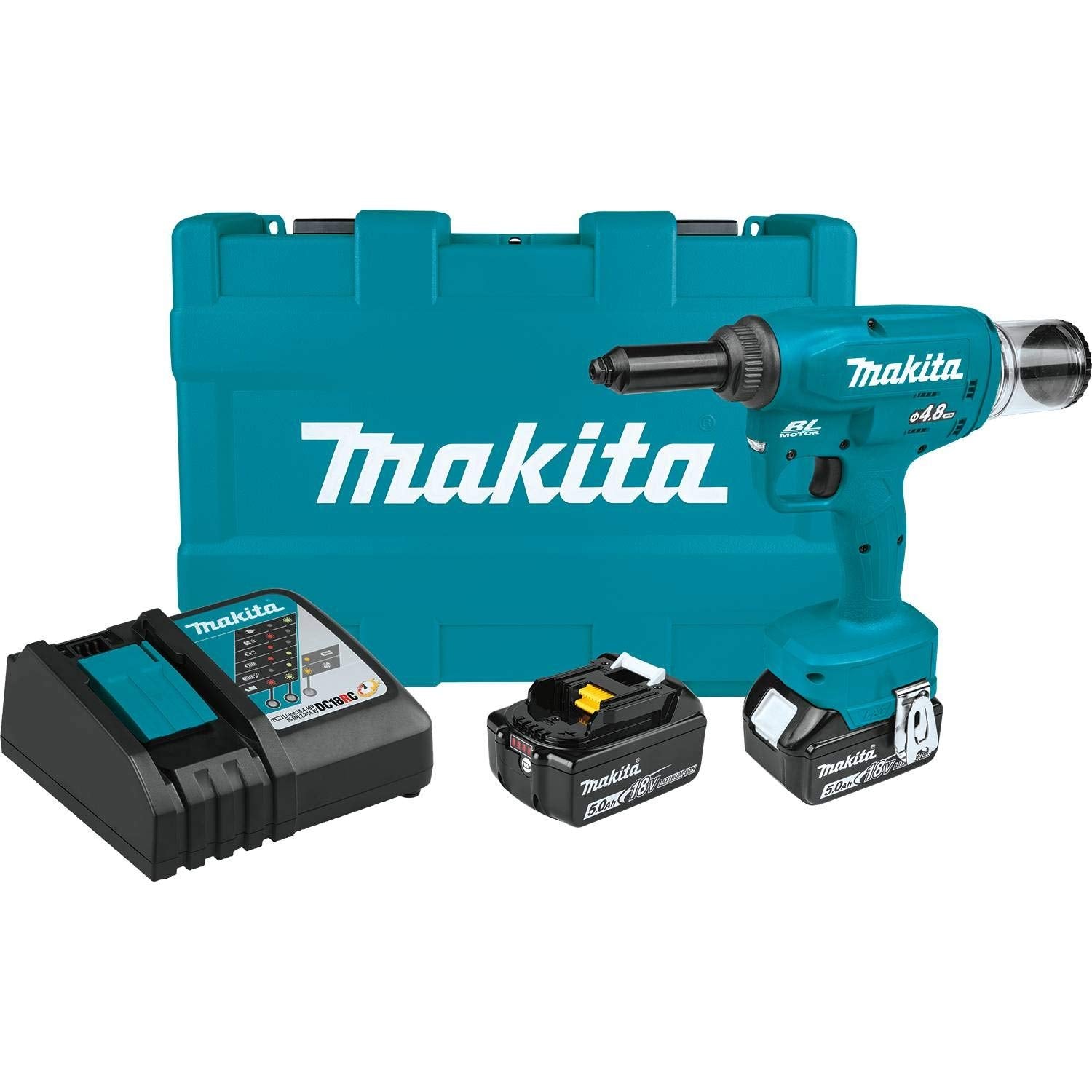 Makita XVR01T 18V LXT® Lithium-Ion Brushless Cordless Rivet Tool Kit (5.0Ah)