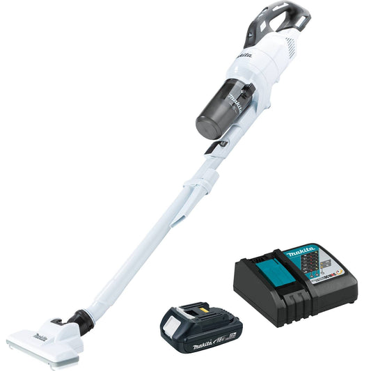 Makita XLC11R1W 18V LXT® Lithium-ion Compact Brushless Cordless Cyclonic 4-Speed Stick Vacuum Kit (2.0Ah)