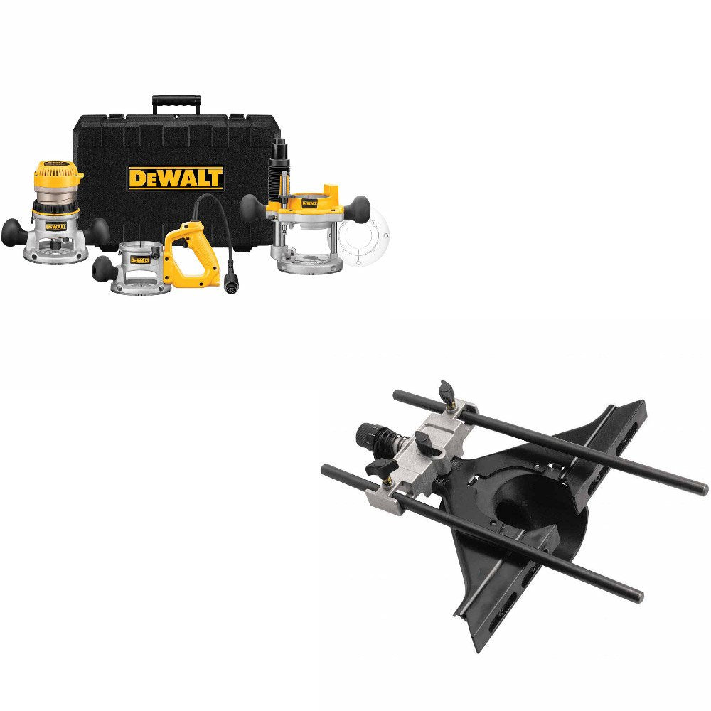 DeWalt DW618B3 2-1/4 HP Three Base Router Kit w/ DW6913 Universal Edge Guide