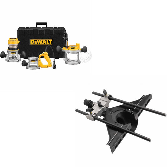 DeWalt DW618B3 2-1/4 HP Three Base Router Kit w/ DW6913 Universal Edge Guide