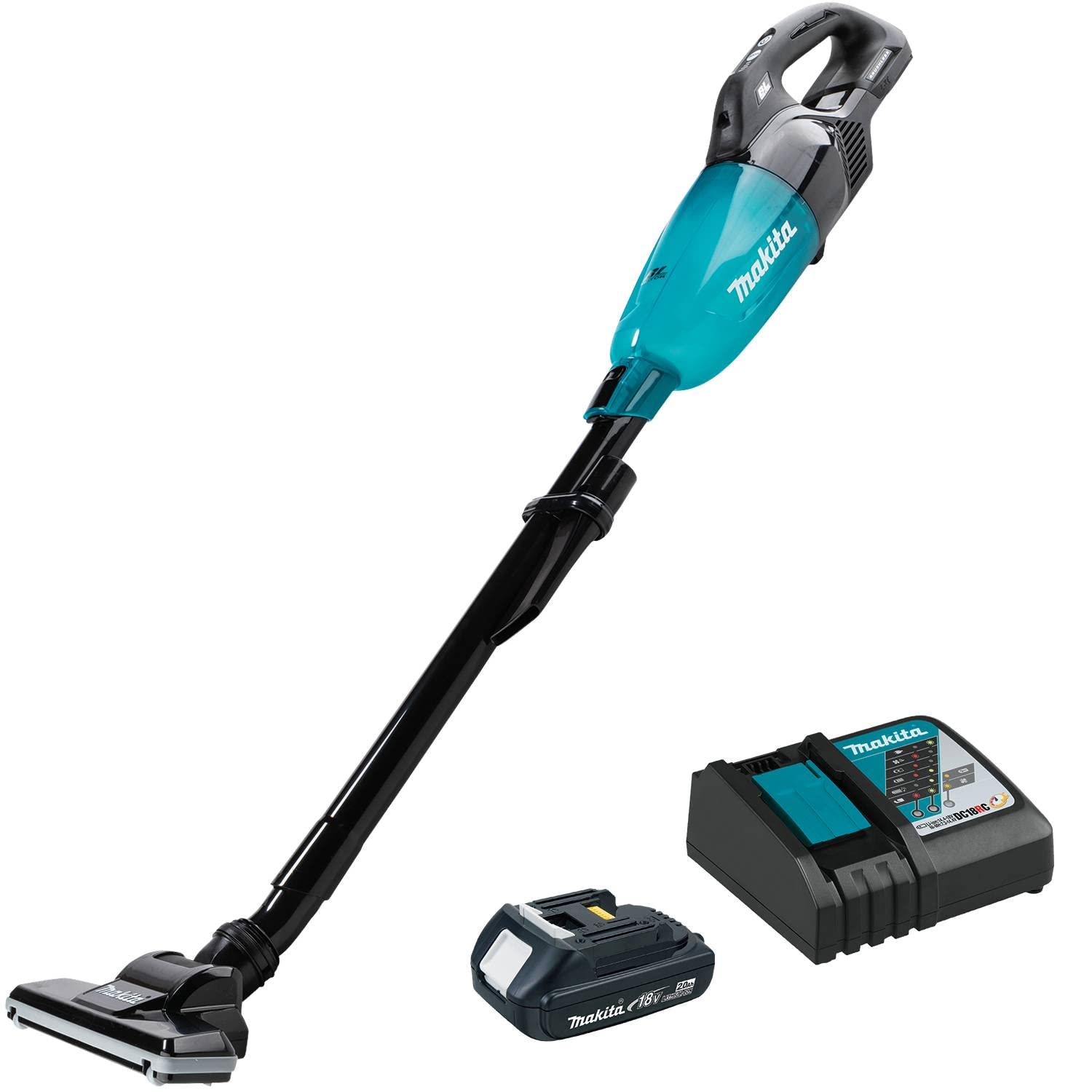 Makita XLC09R1B 18V LXT® Lithium-ion Compact Brushless Cordless 4-Speed Vacuum Kit, w/Push Button (2.0Ah)