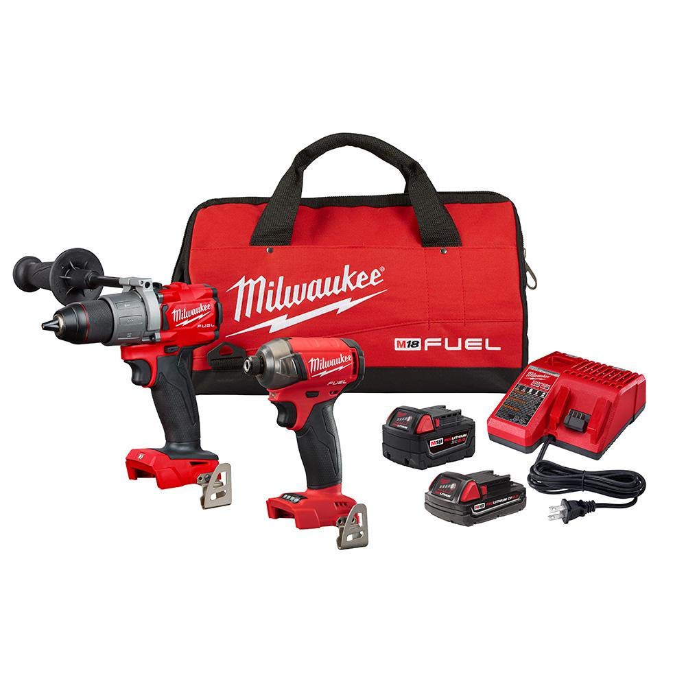 Milwaukee 2999-22CX M18 FUEL 18-Volt Lithium-Ion Brushless Cordless Surge Impact Driver/Hammer Drill Combo Kit (2-Tool)