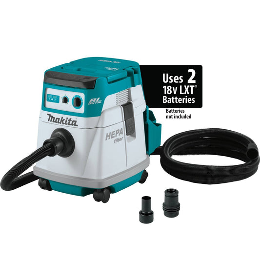 Makita XCV24ZX 36V (18V X2) LXT® Brushless 4 Gallon HEPA Filter Dry Dust Extractor, Tool Only