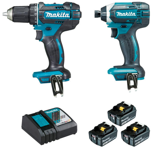 MAKITA DLX2127J1 Combopack 2 Tools 18V Drill DDF482 and Impact Driver DTD152 (3 x 3.0 Ah) in MAKPAC