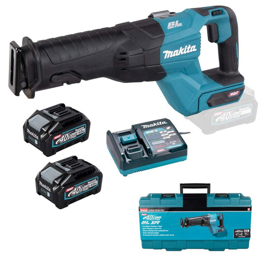 Makita JR001GM201-40V Max Li-Ion XGT Cordless Brushless Recipro Saw, 40V x 2 Batteries, 1 Charger, 1 Makpac Connector Case