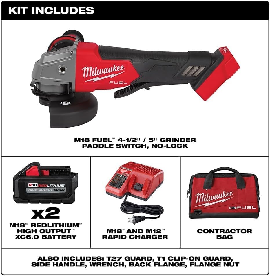MilwaukeeTool Milwaukee M18 FUEL 4-1/2 / 5inch Grinder Paddle Switch, No-Lock Kit 2880-22