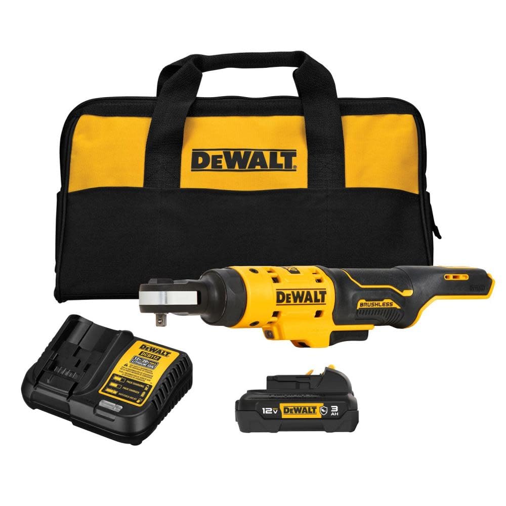 DEWALT XTREME™ 12V MAX* Brushless 1/4 in. Ratchet Kit (DCF504GG1)