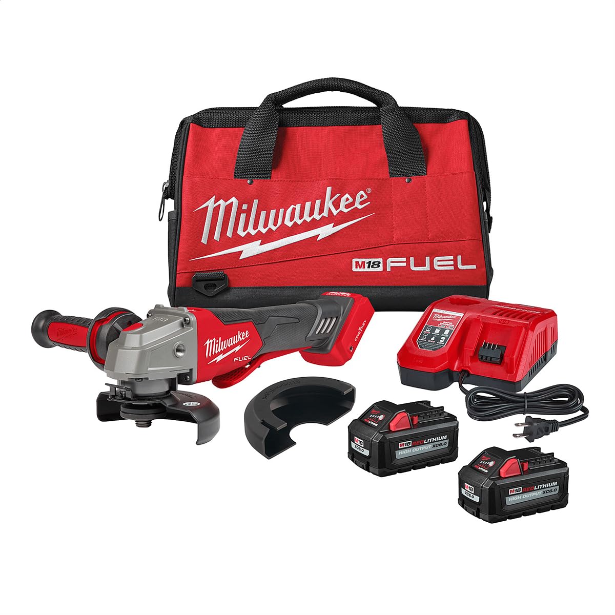 Milwaukee 2882-22 M18 FUEL Brushless Lithium-Ion 4-1/2 in. / 5 in. Cordless Braking Grinder with No-Lock Paddle Switch with ONE-KEY Kit (6 Ah)