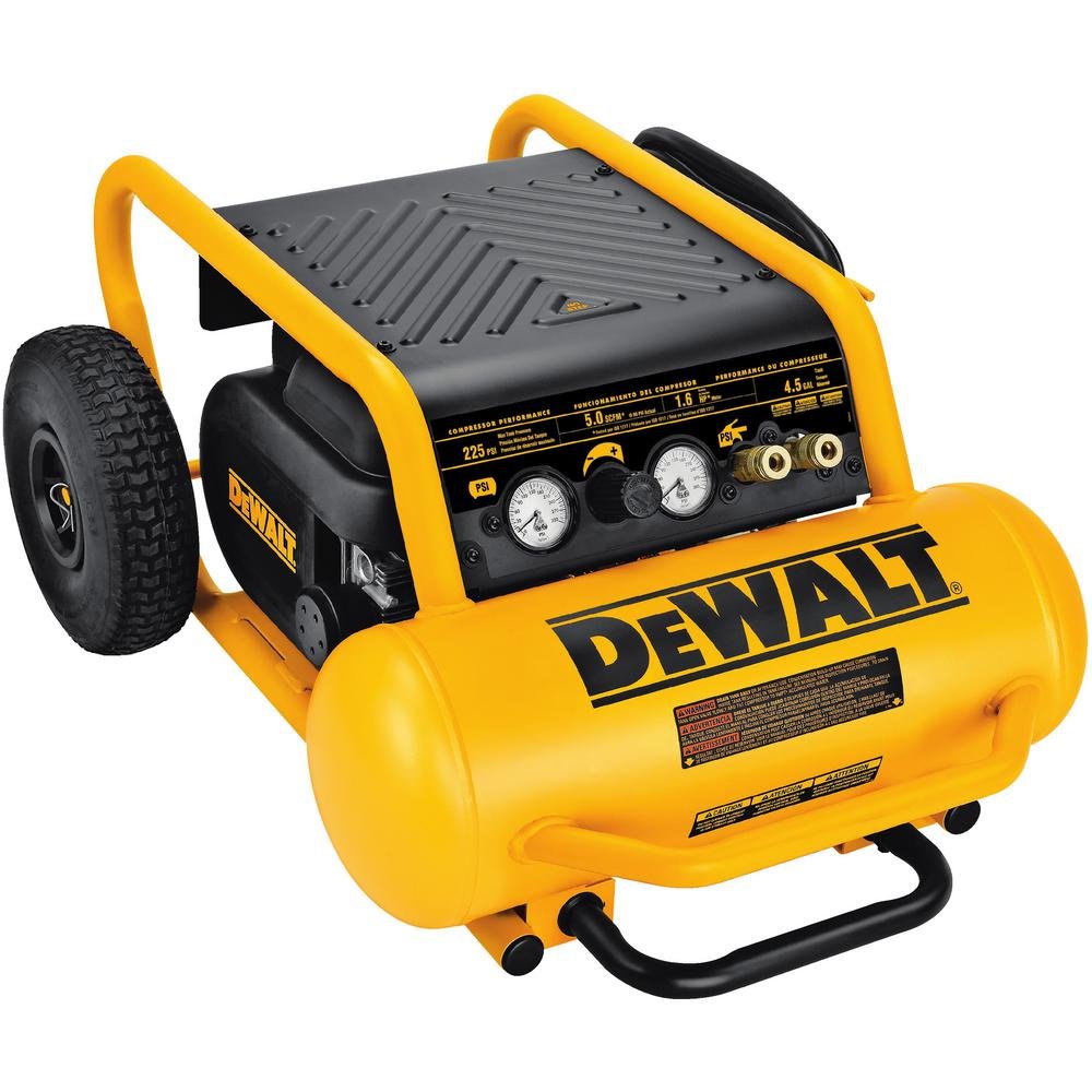 Dewalt D55146 1.6 Hp Continuous 200 Psi, 4.5 Gallon Compressor, 17" x 33.75" x 24.5"