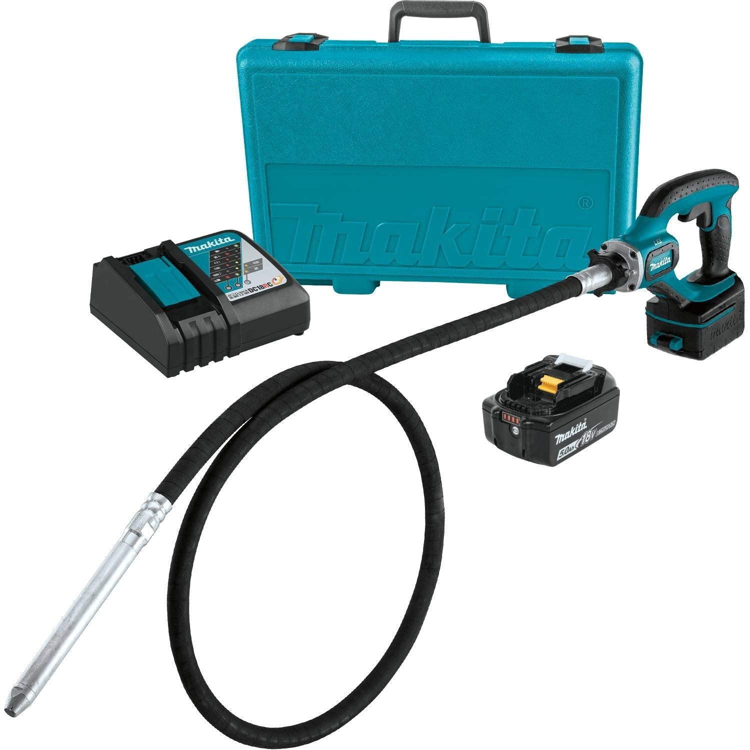 Makita XRV02T 18V LXT® Lithium-Ion Cordless 8' Concrete Vibrator Kit (5.0Ah)