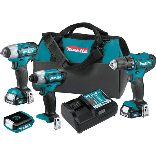 Makita CT411 12V max CXT® Lithium-Ion Cordless 4-Pc. Combo Kit (1.5Ah