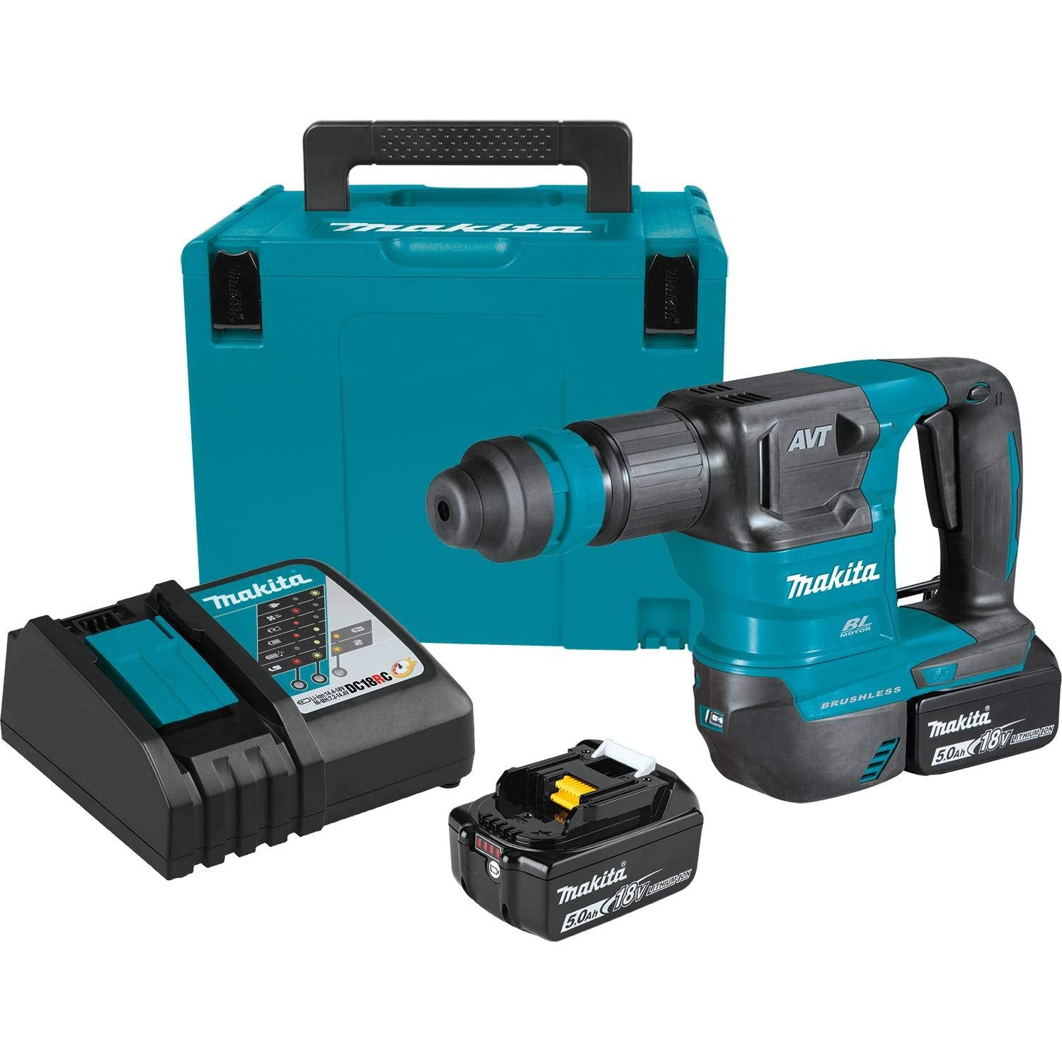 Makita XKH01TJ 18V LXT® Lithium-Ion Brushless Cordless AVT® Power Scraper Kit, accepts SDS-PLUS (5.0Ah)