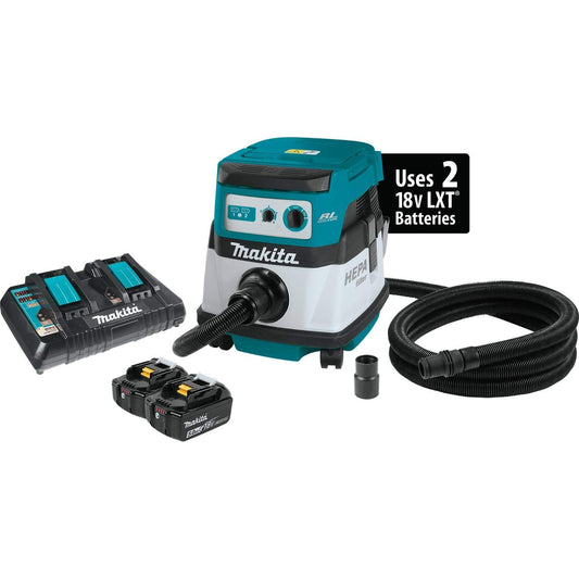 Makita XCV07PTX 18V x2 LXT BL 2.1 gallon Hepa Dust Extractor Kit