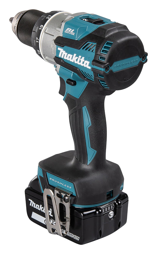 Makita DHP489RTJ 18V Li-ion LXT Brushless Combi Drill Complete with 2 x 5.0 Ah Batteries and Charger Supplied in a Makpac Case