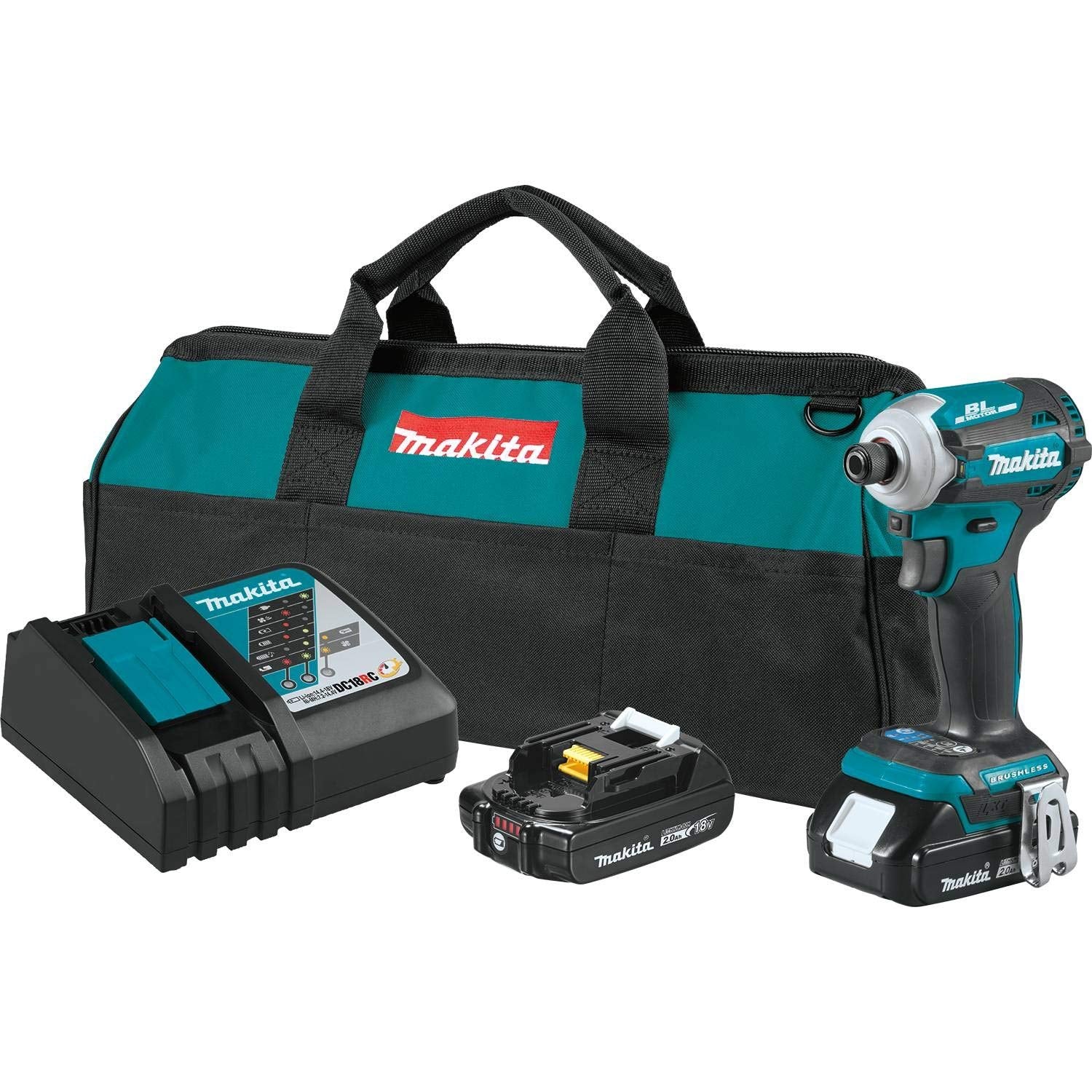 Makita XDT16R 18V LXT Lithium-Ion Compact Brushless Cordless Quick-Shift Mode 4-Speed Impact Driver Kit (2.0Ah)