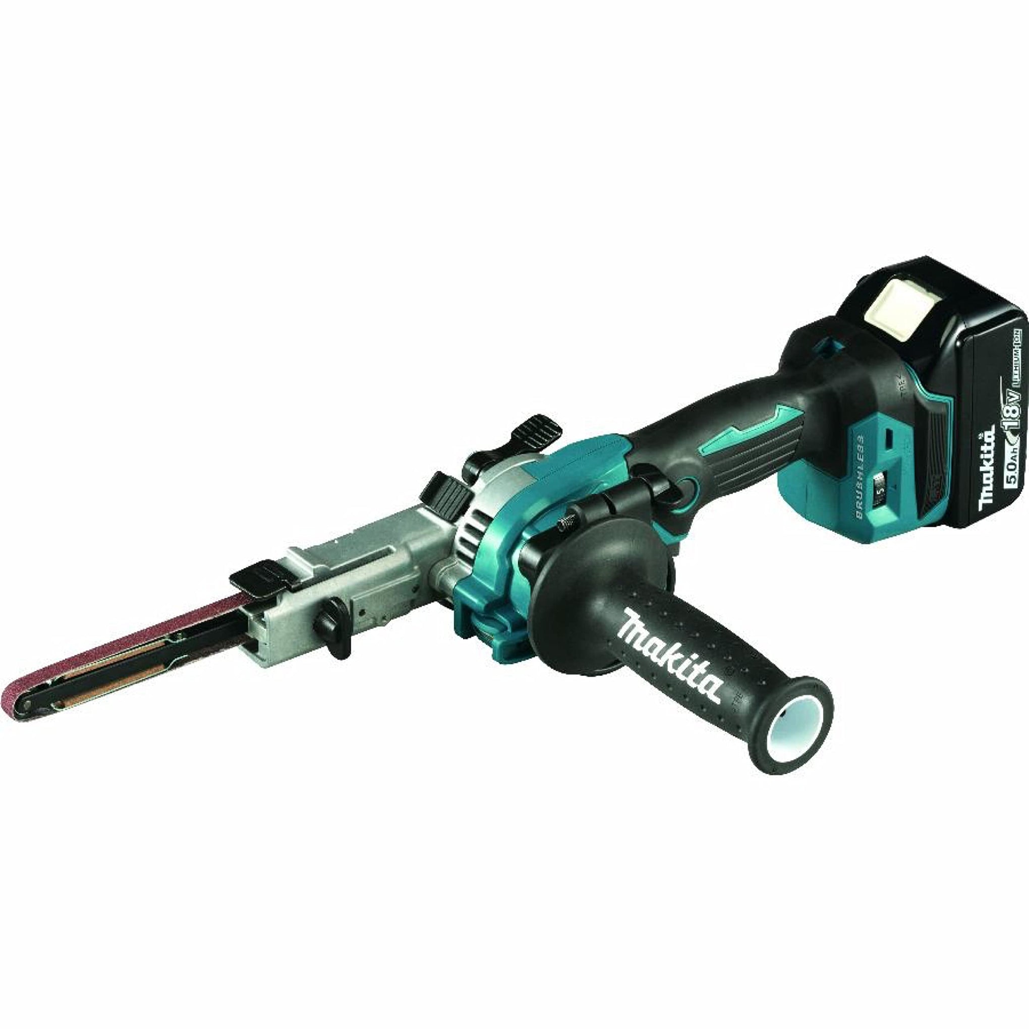 Makita DBS180RTJ 18V Li-ion LXT Brushless Belt Sander Complete with 2 x 5.0 Ah Batteries and Charger Supplied in a Makpac Case
