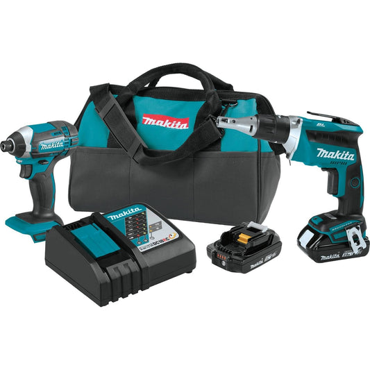 Makita XT262R 18V LXT Lithium-Ion COMPACT Cordless 2-Pc. Combo Kit (2.0Ah)