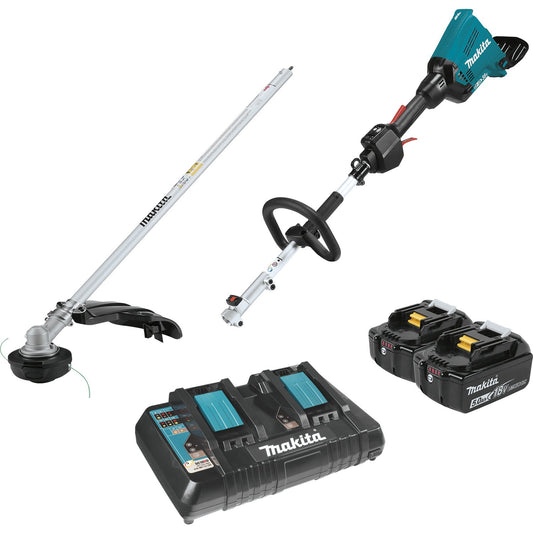 Makita XUX01M5PT 36V (18V X2) LXT® Brushless Couple Shaft Power Head Kit with String Trimmer Attachment (5.0Ah)