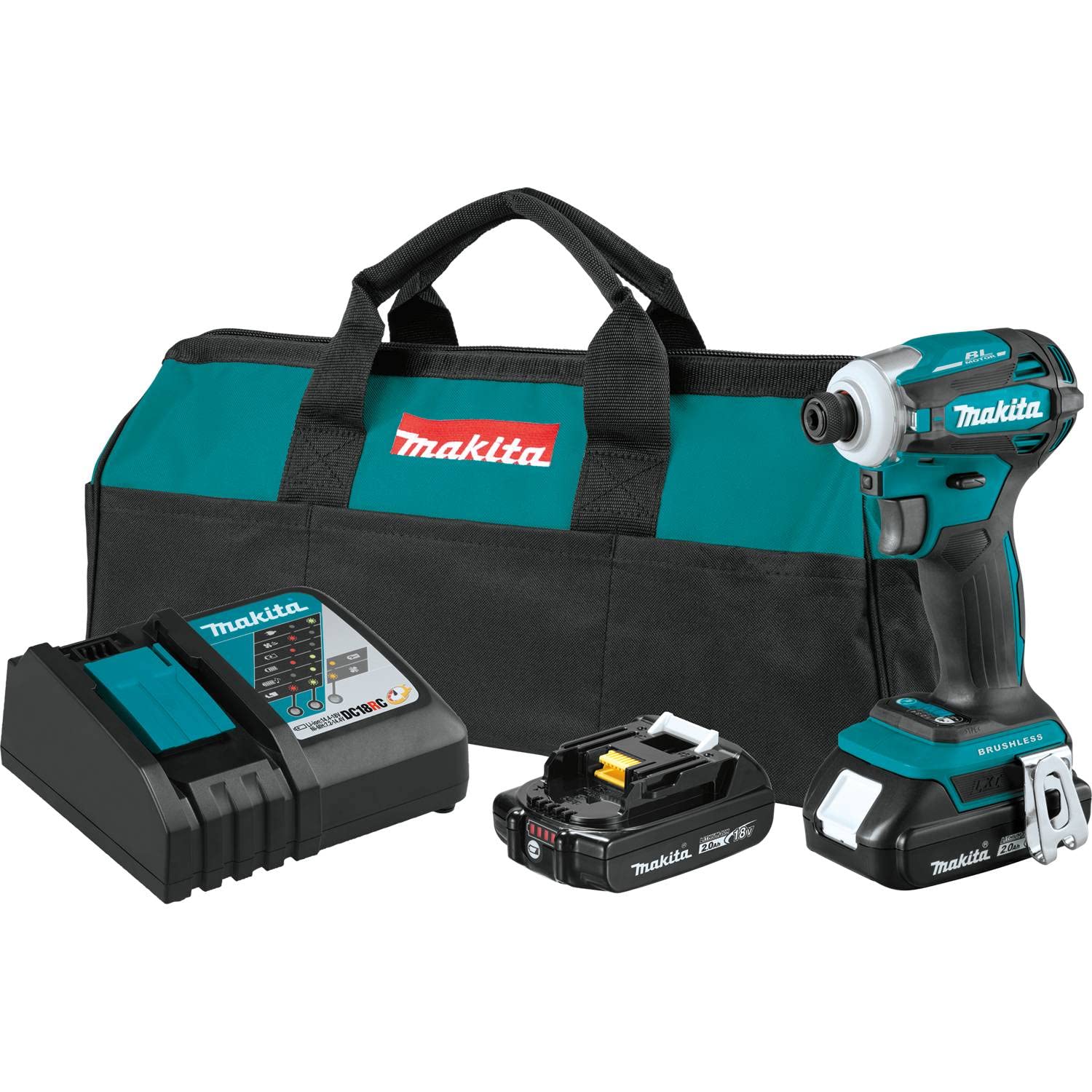 Makita XDT19R 18V LXT® Lithium-Ion Compact Brushless Cordless Quick-Shift Mode™ 4-Speed Impact Driver Kit (2.0Ah)