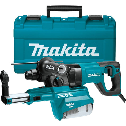 Makita HR2661 1" AVT Rotary Hammer, Accepts Sds-Plus Bits, w/Hepa Dust Extractor (D-Handle), Blue