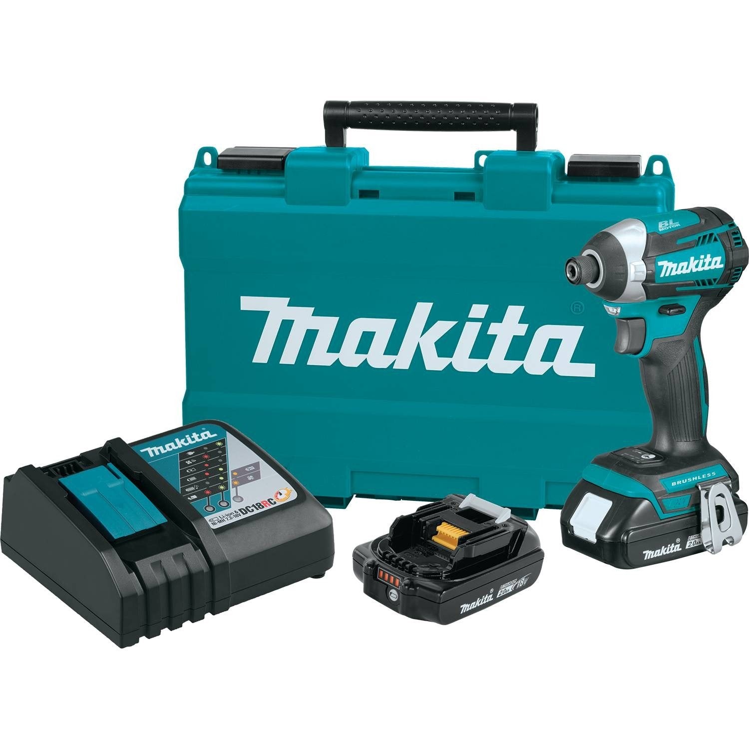 Makita XDT14R 18V LXT® Lithium-Ion Compact Brushless Cordless Quick-Shift Mode™ 3-Speed Impact Driver Kit (2.0Ah)