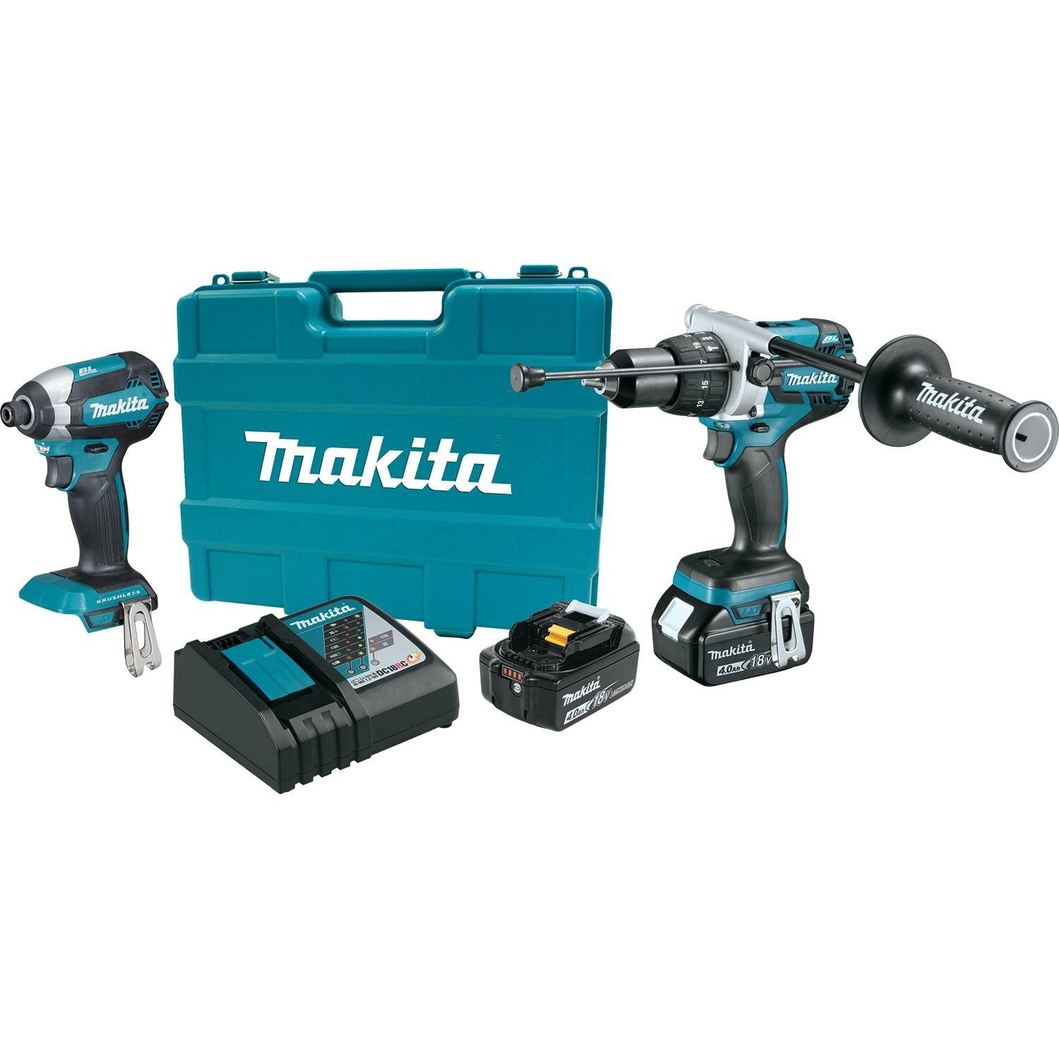 Makita XT267M 18V LXT Lithium-Ion Brushless Cordless 2-Pc. Combo Kit (4.0Ah),