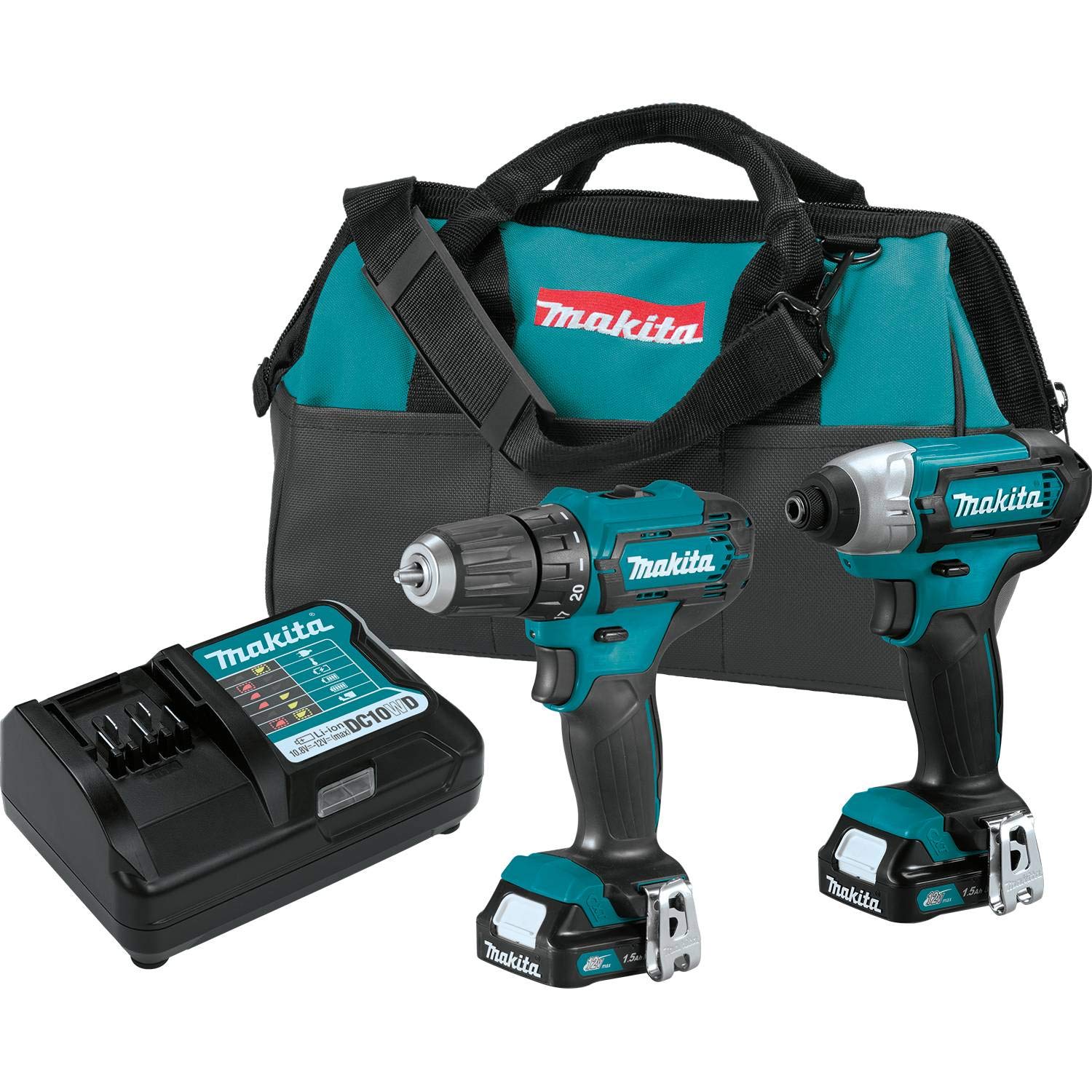 Makita CT232 CXT 12V Max Lithium-Ion Cordless Drill Driver and Impact Driver Combo Kit (1.5 Ah)