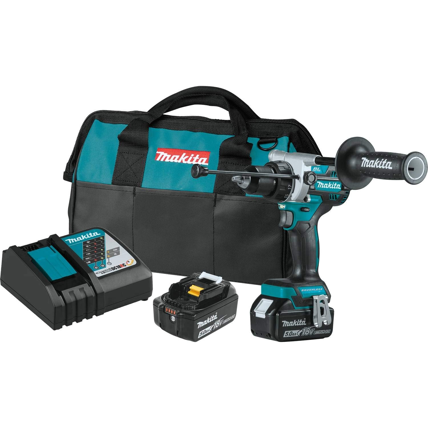 Makita XPH14T 18V LXT® Lithium-Ion Brushless Cordless 1/2" Hammer Driver-Drill Kit (5.0Ah)