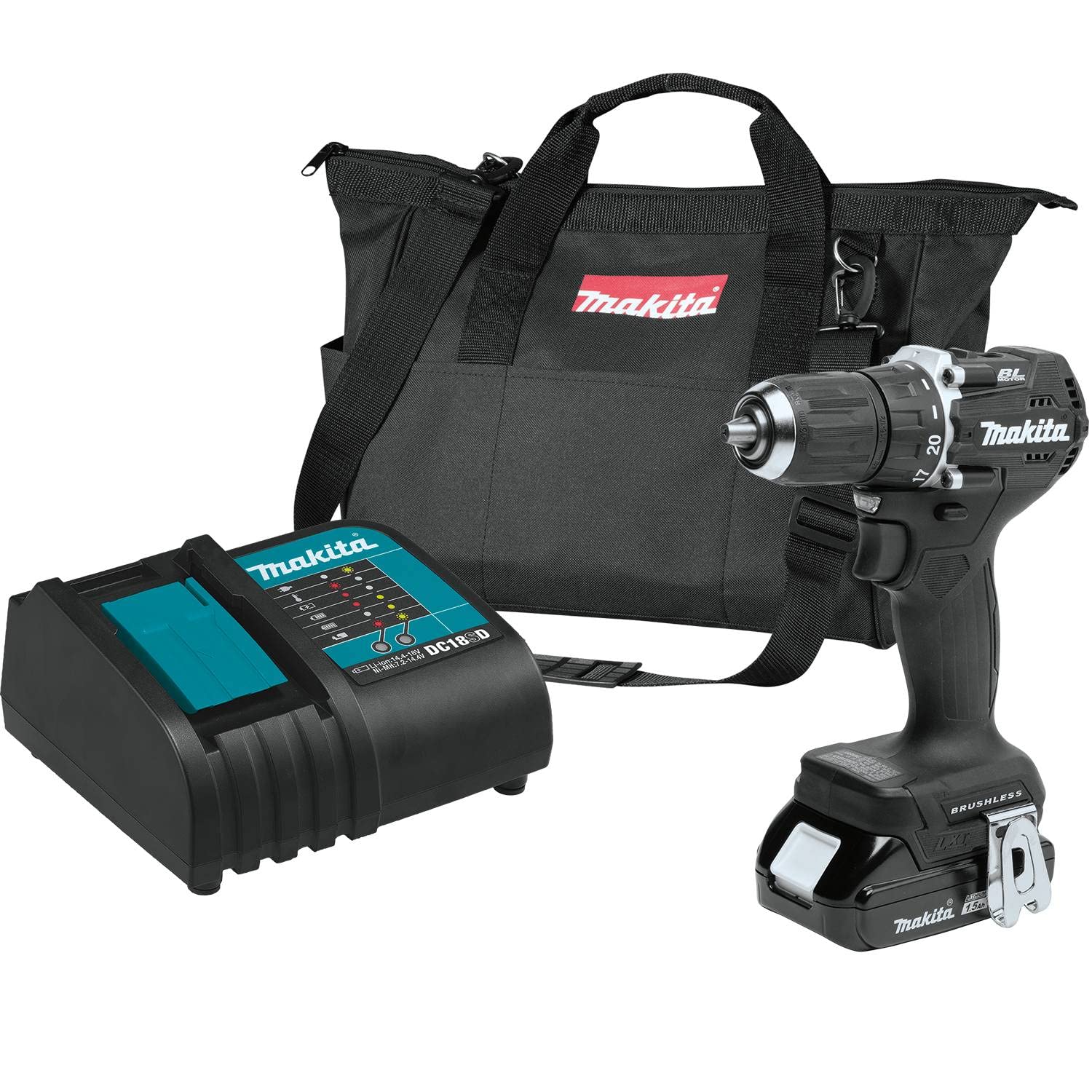 Makita XFD15SY1B 18V LXT® Lithium-Ion Sub-Compact Brushless Cordless 1/2" Driver-Drill Kit (1.5Ah)