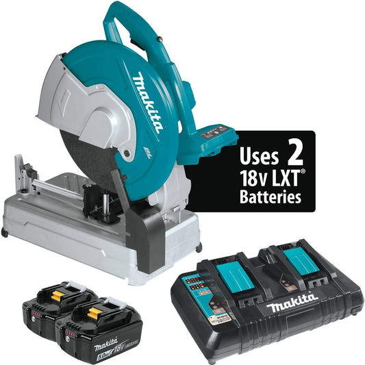 Makita XWL01PT 18V X2 LXT Lithium-Ion (36V) Brushless Cordless 14" Cut-Off Saw Kit (5.0Ah) (Renewed)