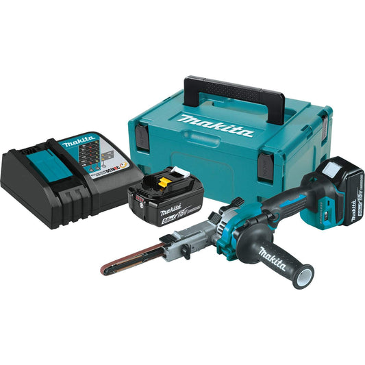 Makita XSB01TJ 18V LXT® Lithium-Ion Brushless Cordless 3/8" x 21" Detail Belt Sander Kit (5.0Ah)