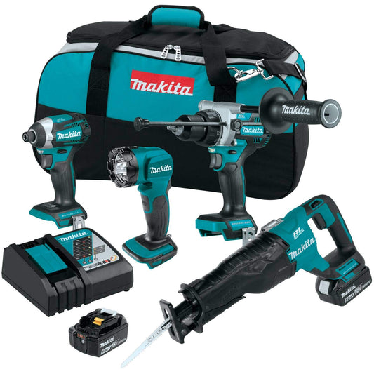 Makita XT453T 18V LXT® Lithium-Ion Brushless Cordless 4-Pc. Combo Kit (5.0Ah)