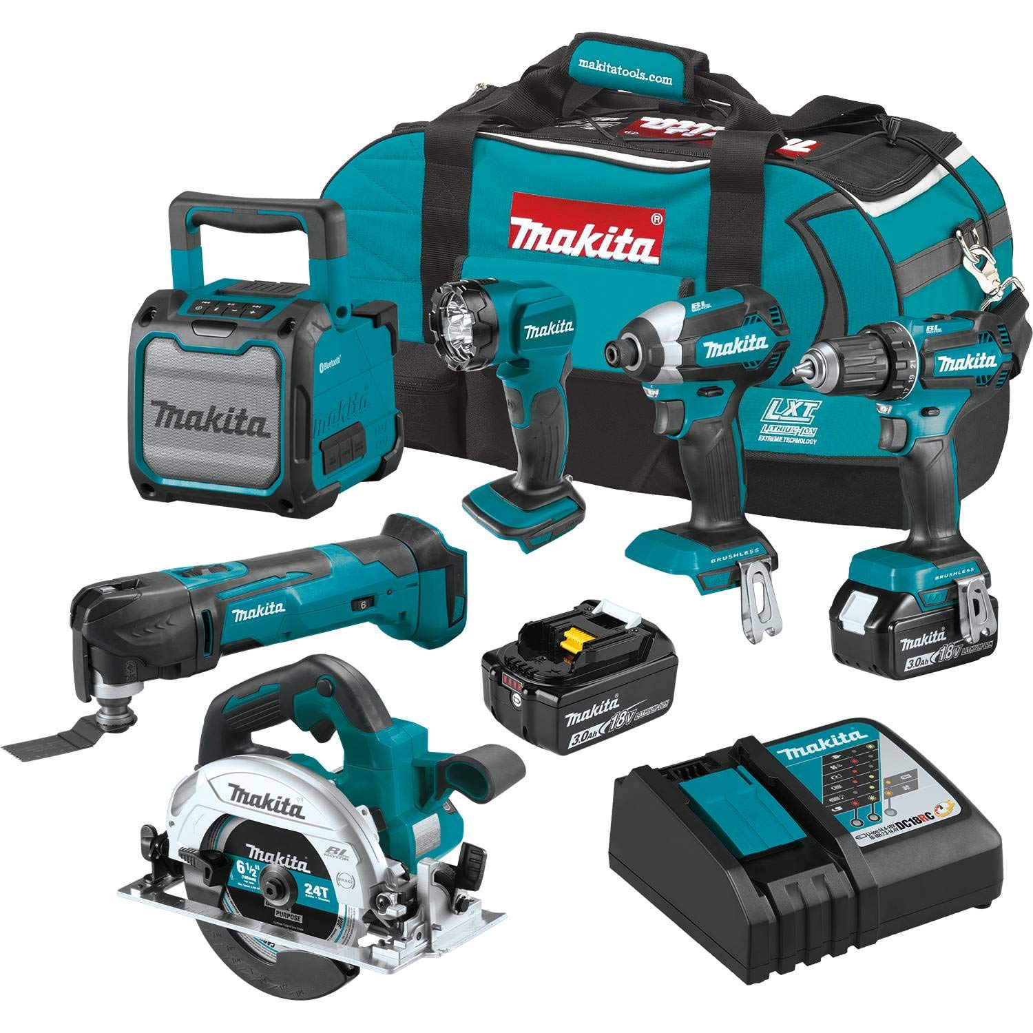 Makita XT613X1 18V LXT® Lithium-Ion Cordless 6-Pc. Combo Kit (3.0Ah)
