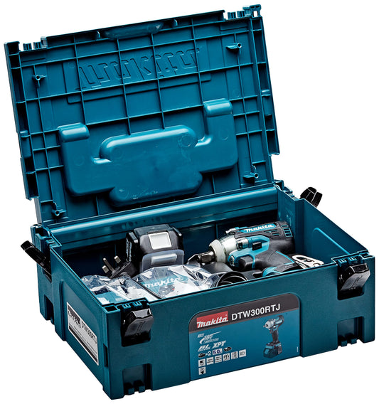 Makita DTW300RTJ 18V Li-ion LXT Brushless Impact Wrench Complete with 2 x 5.0 Ah Batteries and Charger Supplied in a Makpac Case