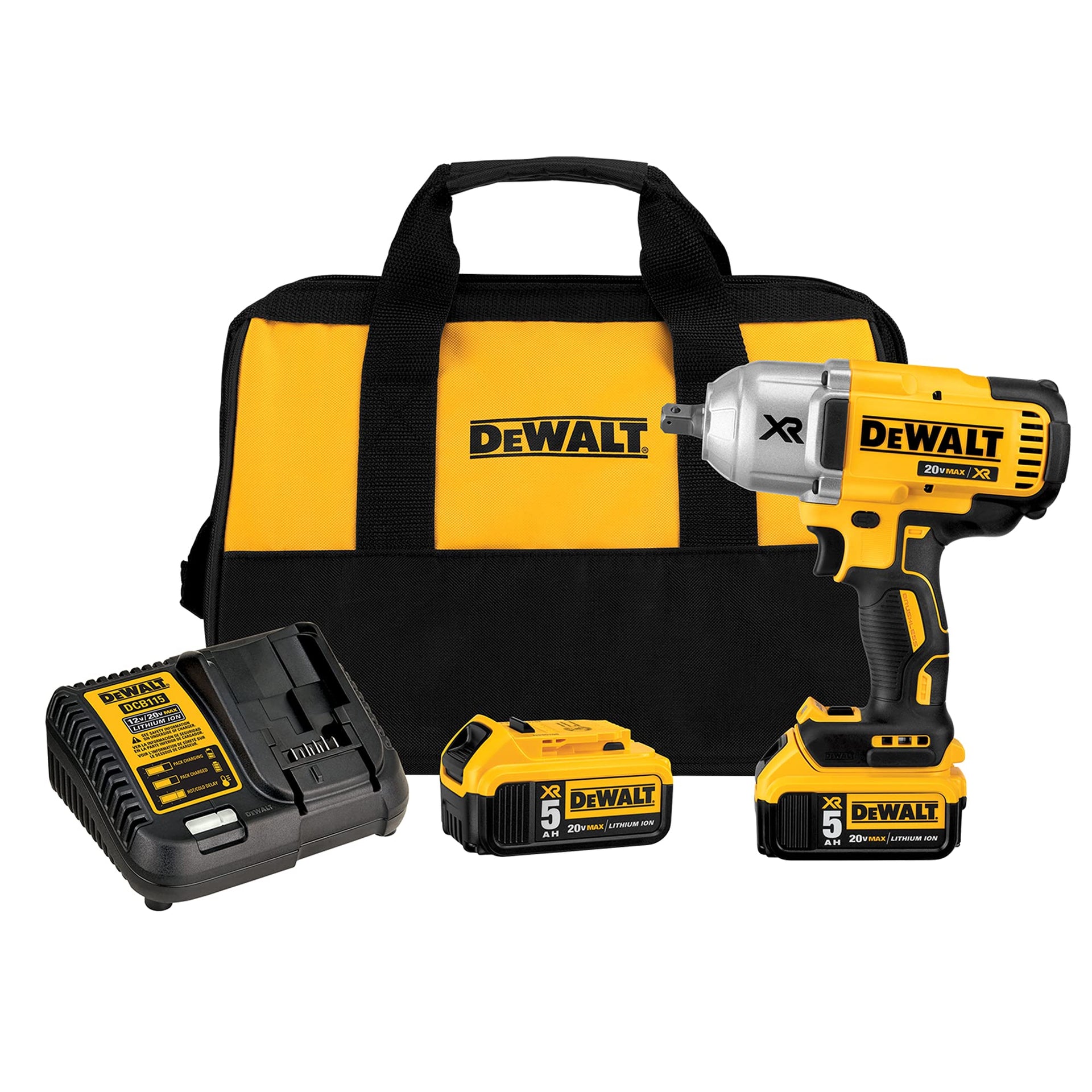 DEWALT 20V MAX* XR Cordless Impact Wrench Kit with Detent Anvil, 1/2-Inch (DCF899P2)