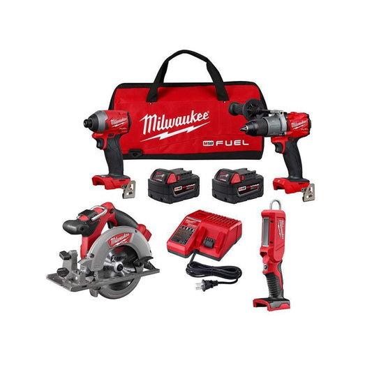 2998-24 M18 18-Volt Lithium-Ion Brushless Cordless Combo Kit (4-Tool) with Two 5.0 Ah Batteries, 1-Charger, 1-Tool Bag