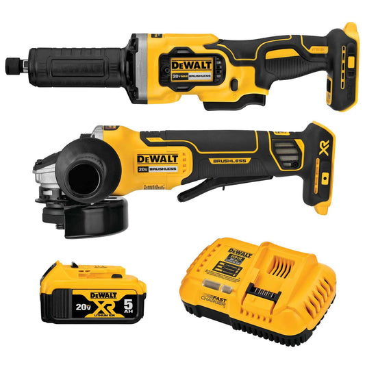 DEWALT 20V MAX Angle Grinder and Die Grinder, Cordless 2-Tool Set with Battery and Charger (DCK203P1)